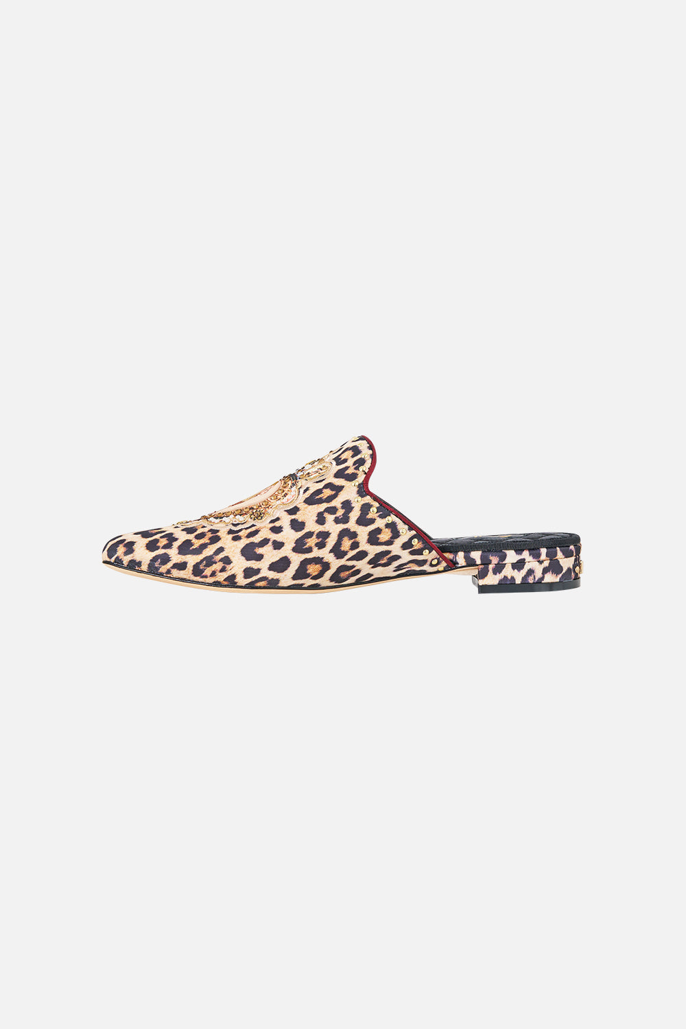 The CAMILLA Belle Embellished Slipper Leotigra Land in our Leotigra Land print.