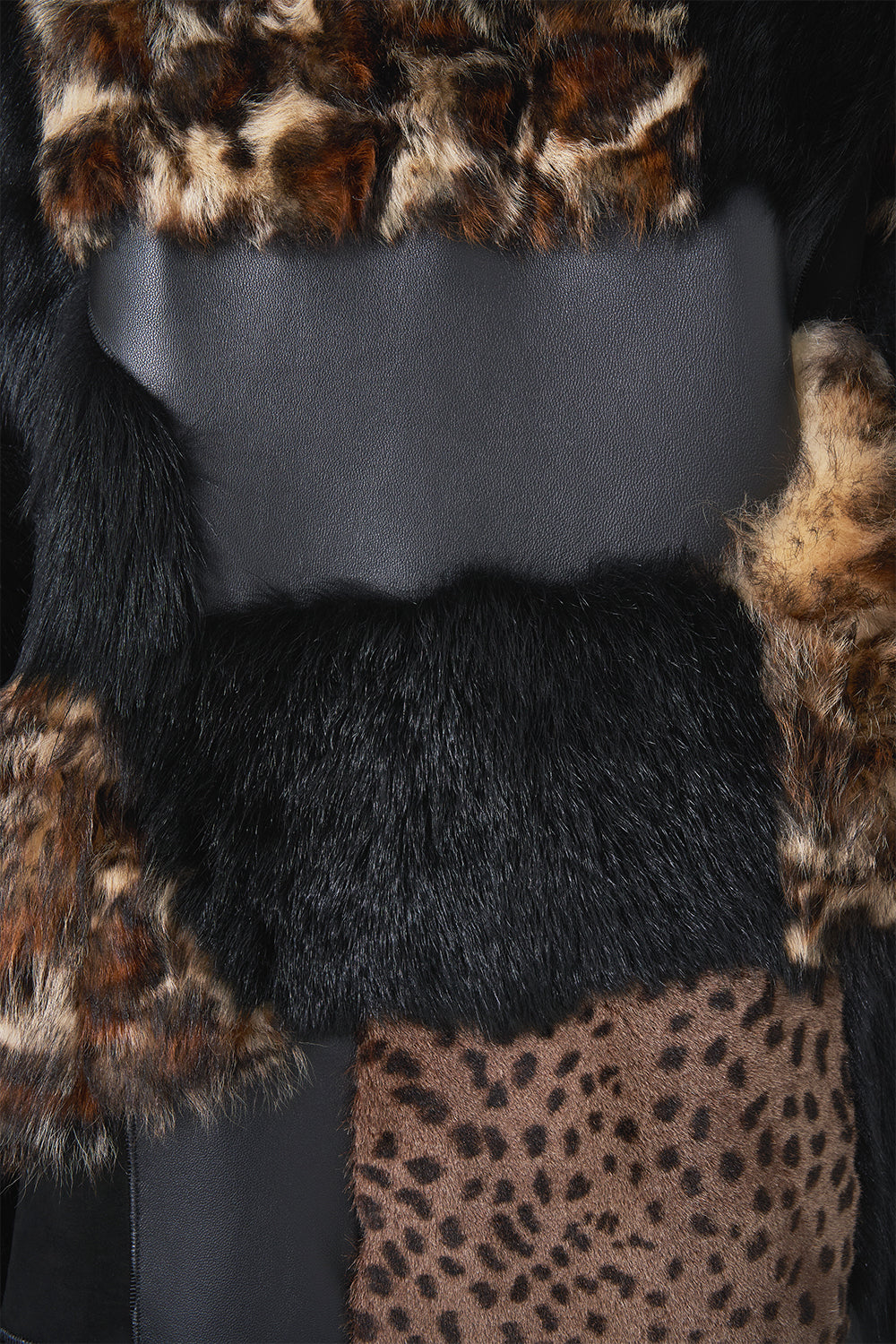 The CAMILLA LEATHER PATCHWORK COAT LEOPARD LIBERTINE