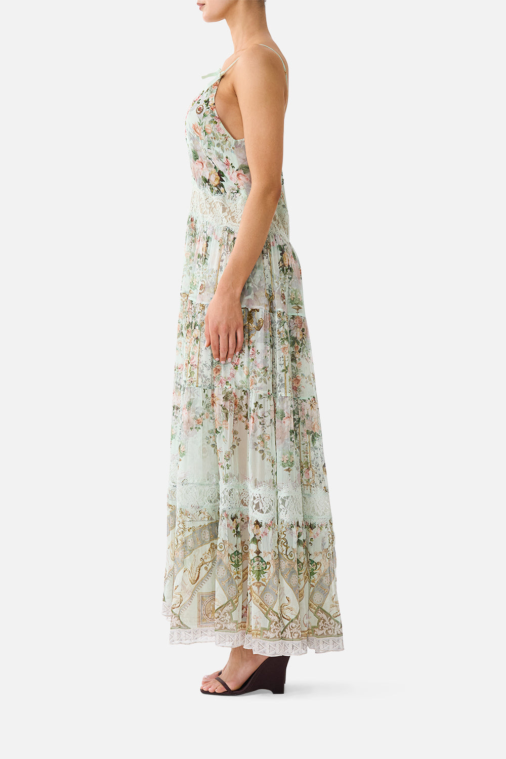 The CAMILLA TRAPEZE TIERED DRESS WITH LINING WILDFLOWER WUNDERLAND
