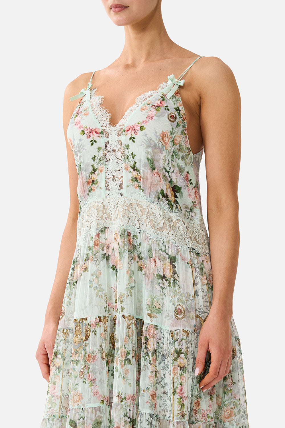 The CAMILLA TRAPEZE TIERED DRESS WITH LINING WILDFLOWER WUNDERLAND