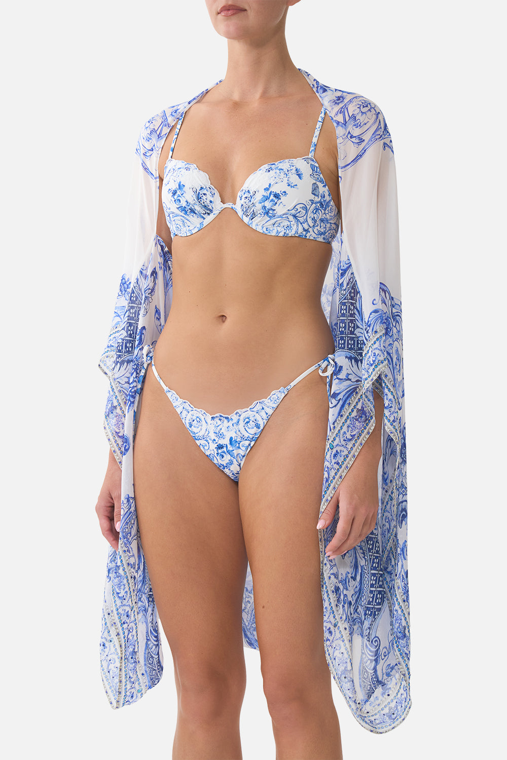 The CAMILLA LARGE CRYSTALLED SILK SQUARE SCARF MEET ME AT THE MET in our  print.