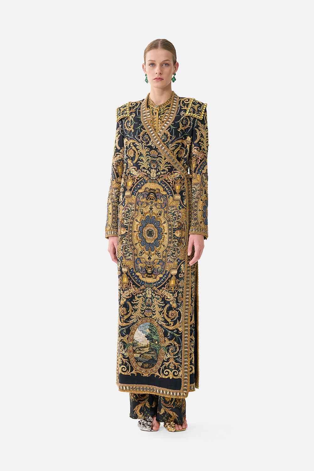 The CAMILLA BATWING SHIRT PAINTED PRAYERS in our  print.