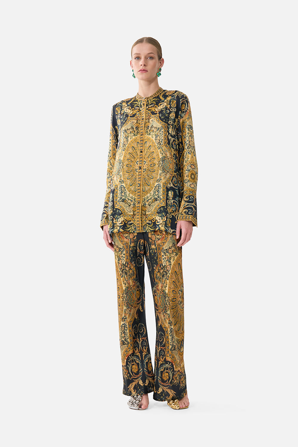 The CAMILLA DROP SHOULDER PLAYSUIT DIAL UP THE TILES in our  print.