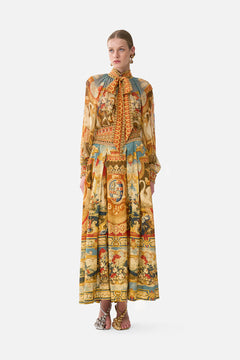 The CAMILLA Corset Waist Maxi Skirt in our Lifeís Rich Tapestry print.