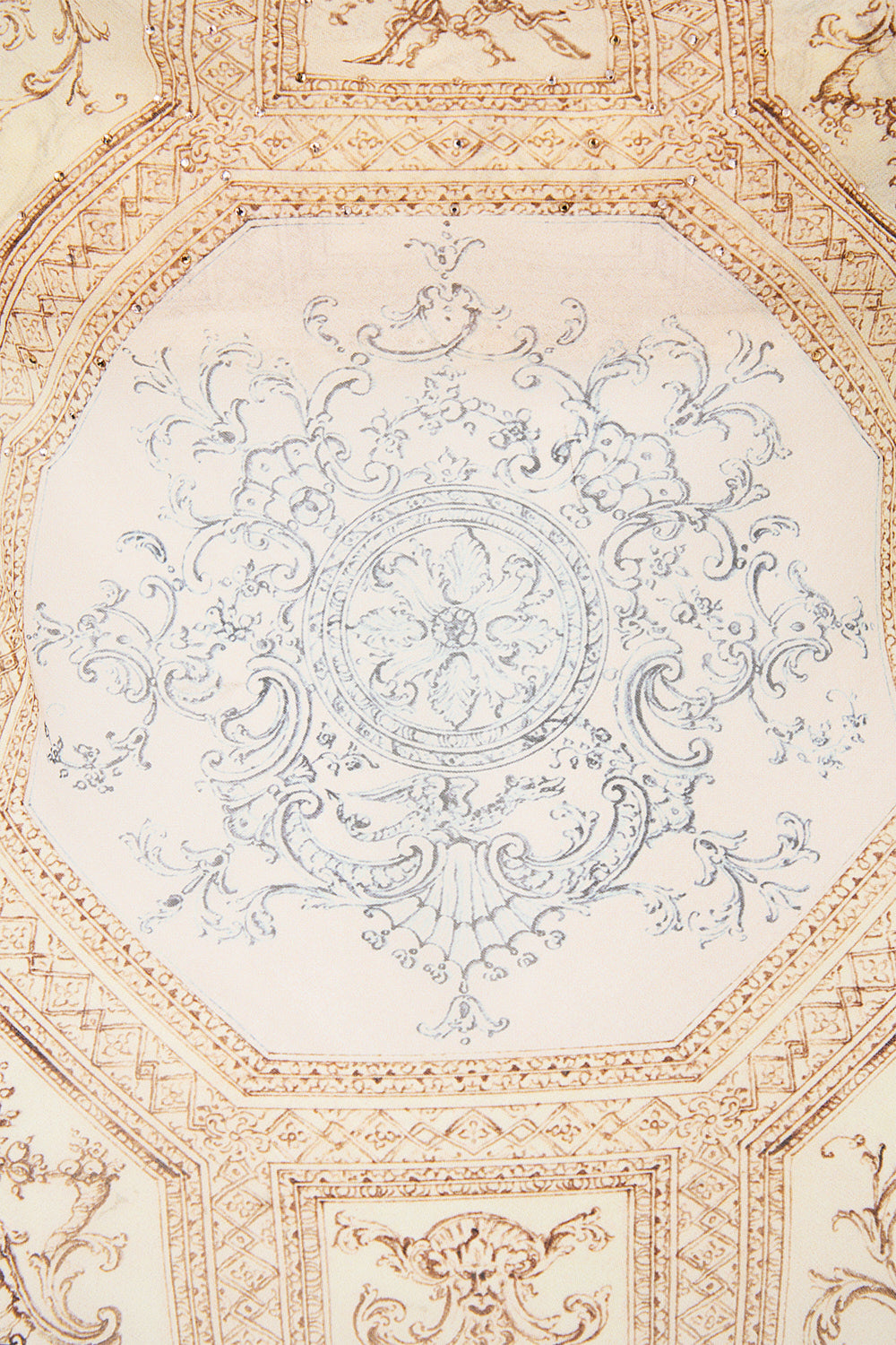 The CAMILLA Cowl Neck Cami With Lace in our A Beloved Boudoir print.