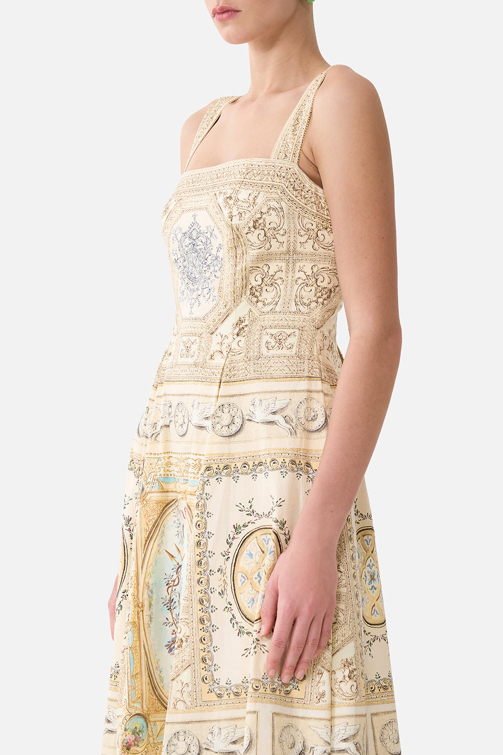 The CAMILLA T SHAPE LONG KAFTAN ART FOR THE EMPRESS in our  print.