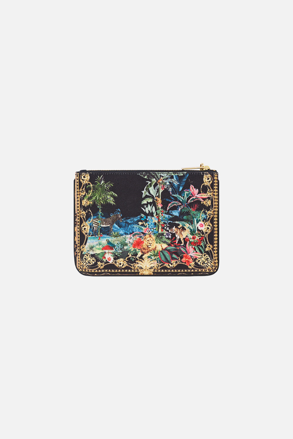 The CAMILLA Coin and Phone Purse in our Palace Zoology print, fabric detail.