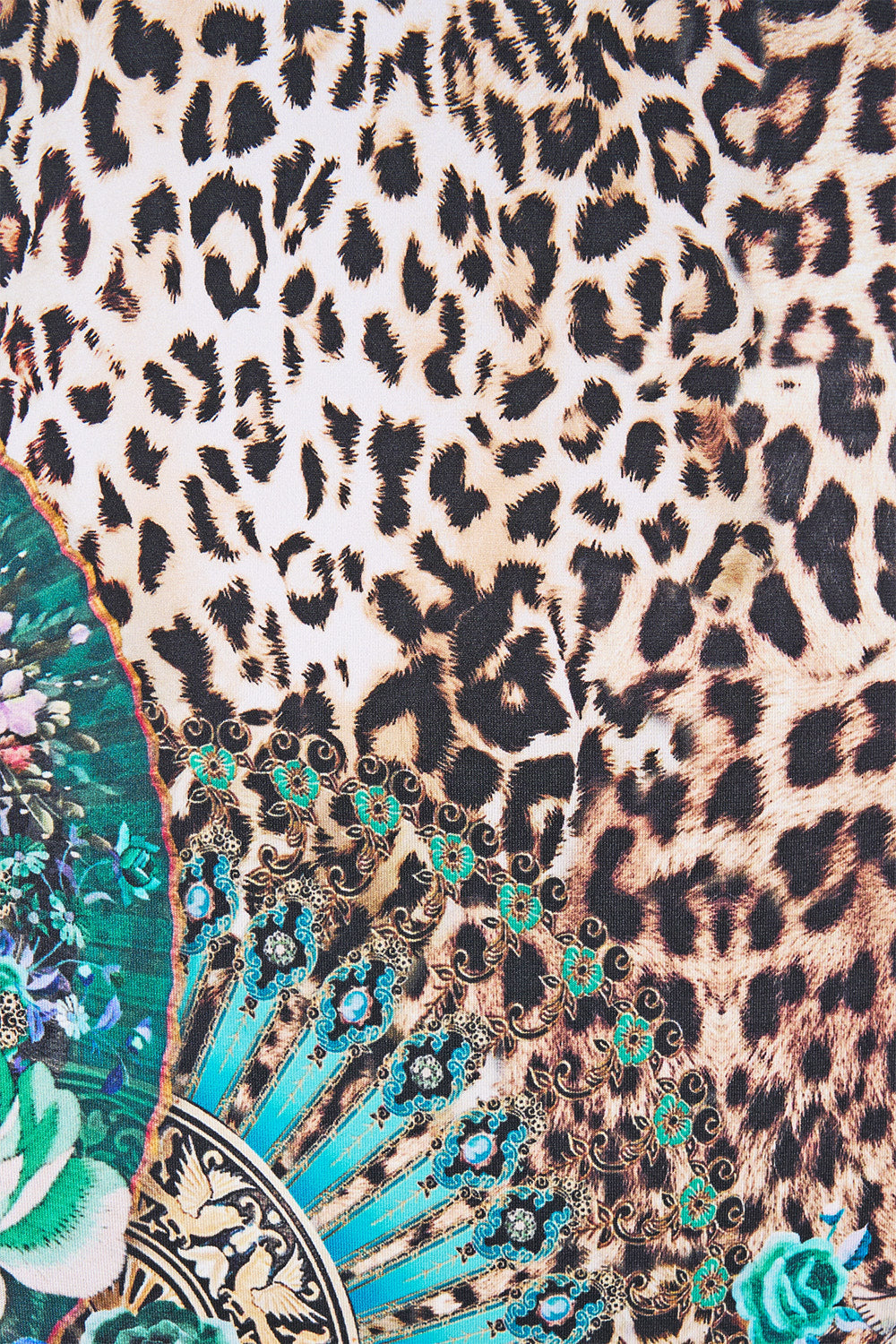 The CAMILLA V NECK FRILL MIDI DRESS MIDSUMMER MASTERPIECE in our  print.