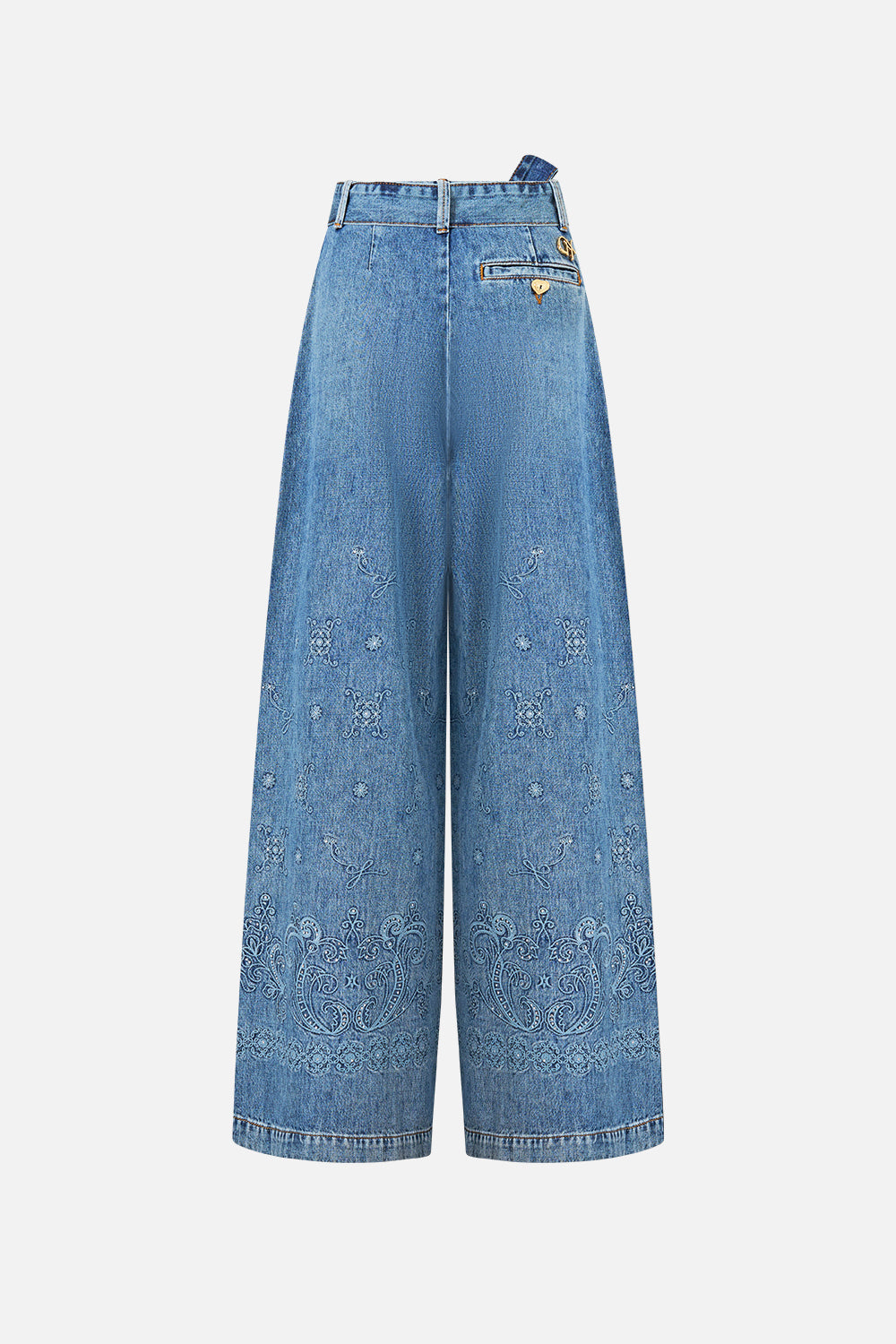 The CAMILLA WIDE LEG BELTED JEAN DENIM