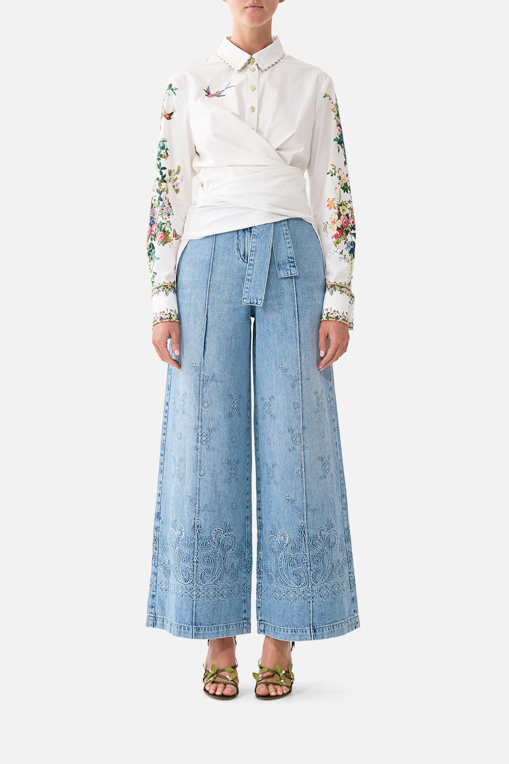 The CAMILLA WIDE LEG BELTED JEAN DENIMDENIM