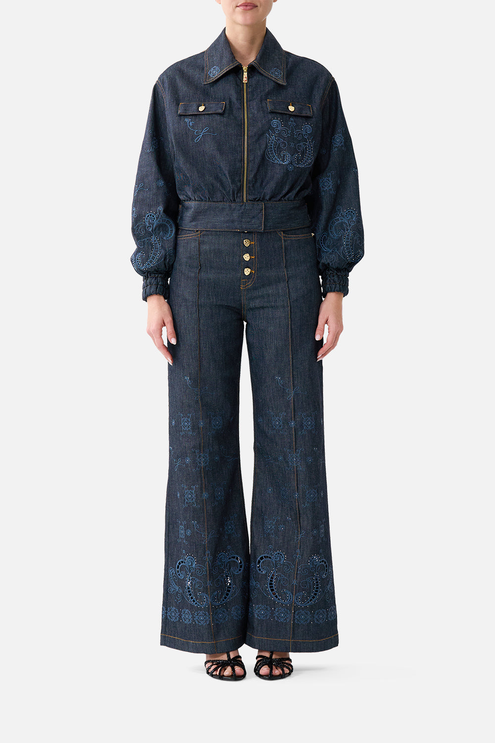 The CAMILLA BOMBER JACKET WITH POCKET DETAILS DENIMDENIM