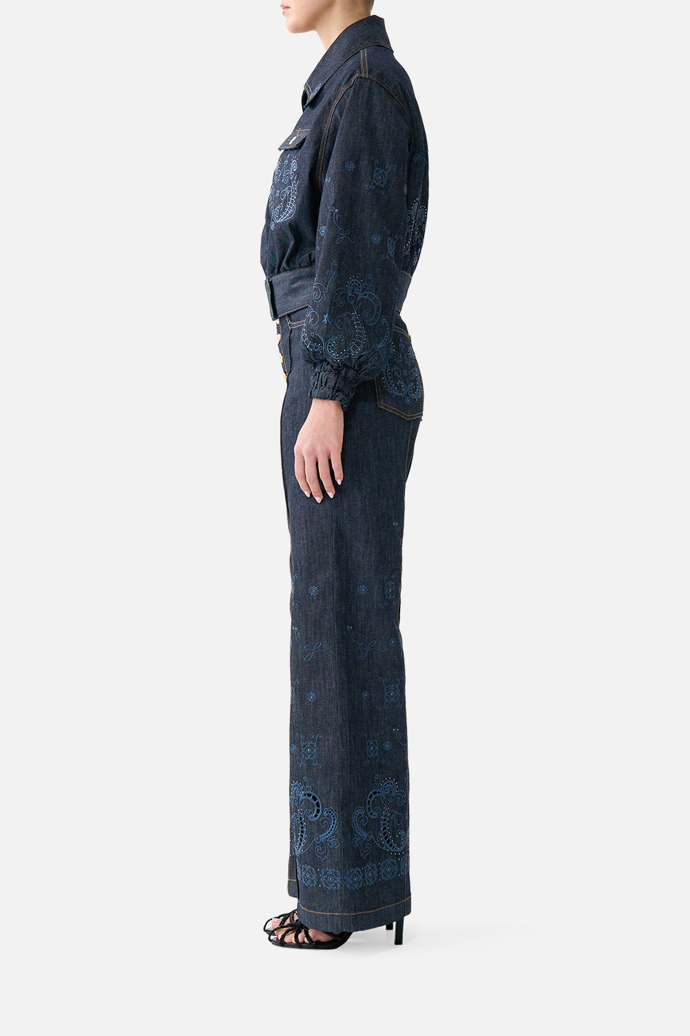 The CAMILLA BOMBER JACKET WITH POCKET DETAILS DENIM