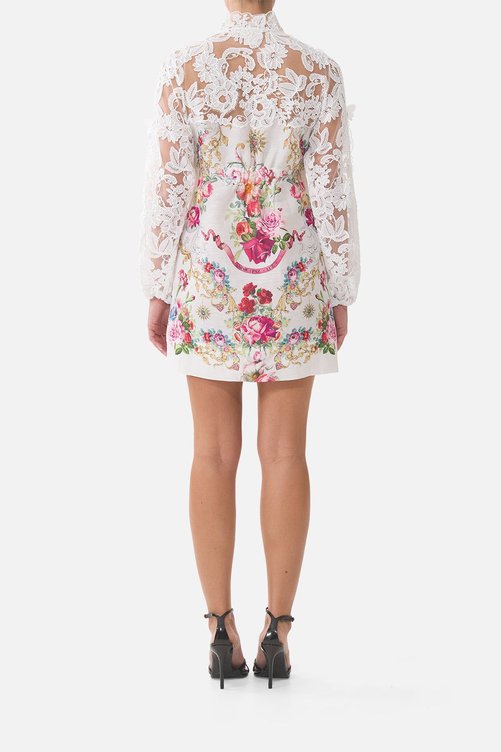 The CAMILLA SHORT DRESS WITH SHIRRED WAIST ART FOR THE EMPRESS in our  print.