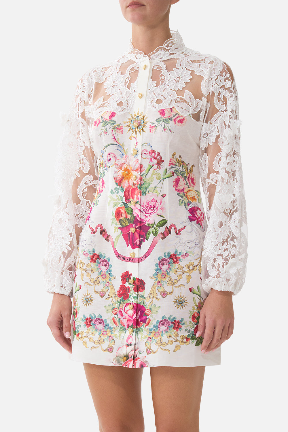 The CAMILLA SLIM FIT ROUND NECK T-SHIRT ART FOR THE EMPRESS in our ART FOR THE EMPRESS print.