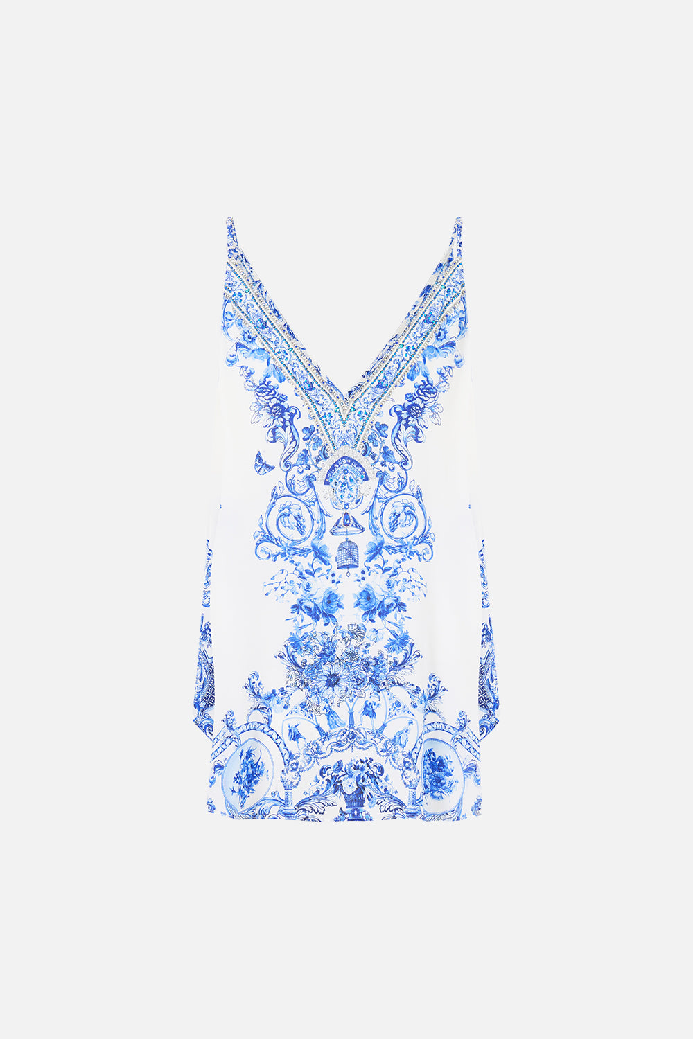 The CAMILLA SHORT DRESS WITH SHIRRED WAIST ART FOR THE EMPRESS in our  print.