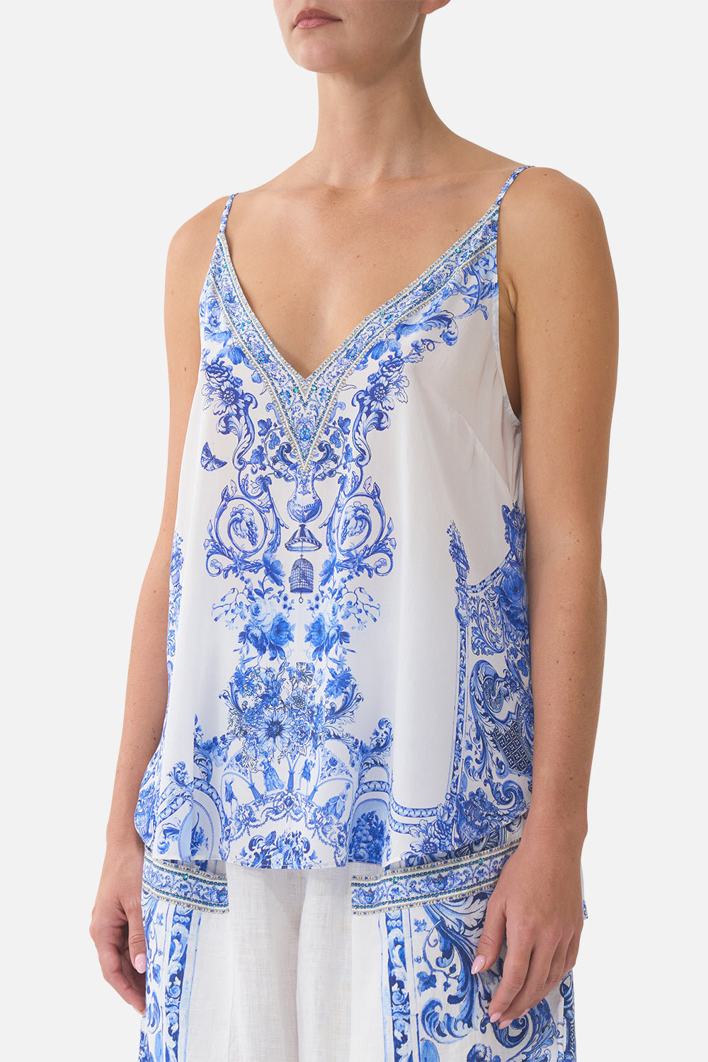 The CAMILLA SHORT DRESS WITH SHIRRED WAIST ART FOR THE EMPRESS in our  print.