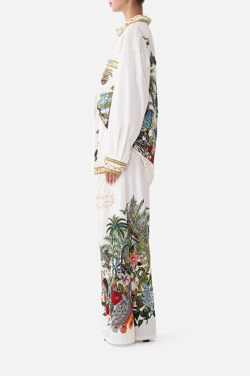 The CAMILLA Wide Leg Trouser With Front Pockets Wanderlust Empire in our Wanderlust Empire print.