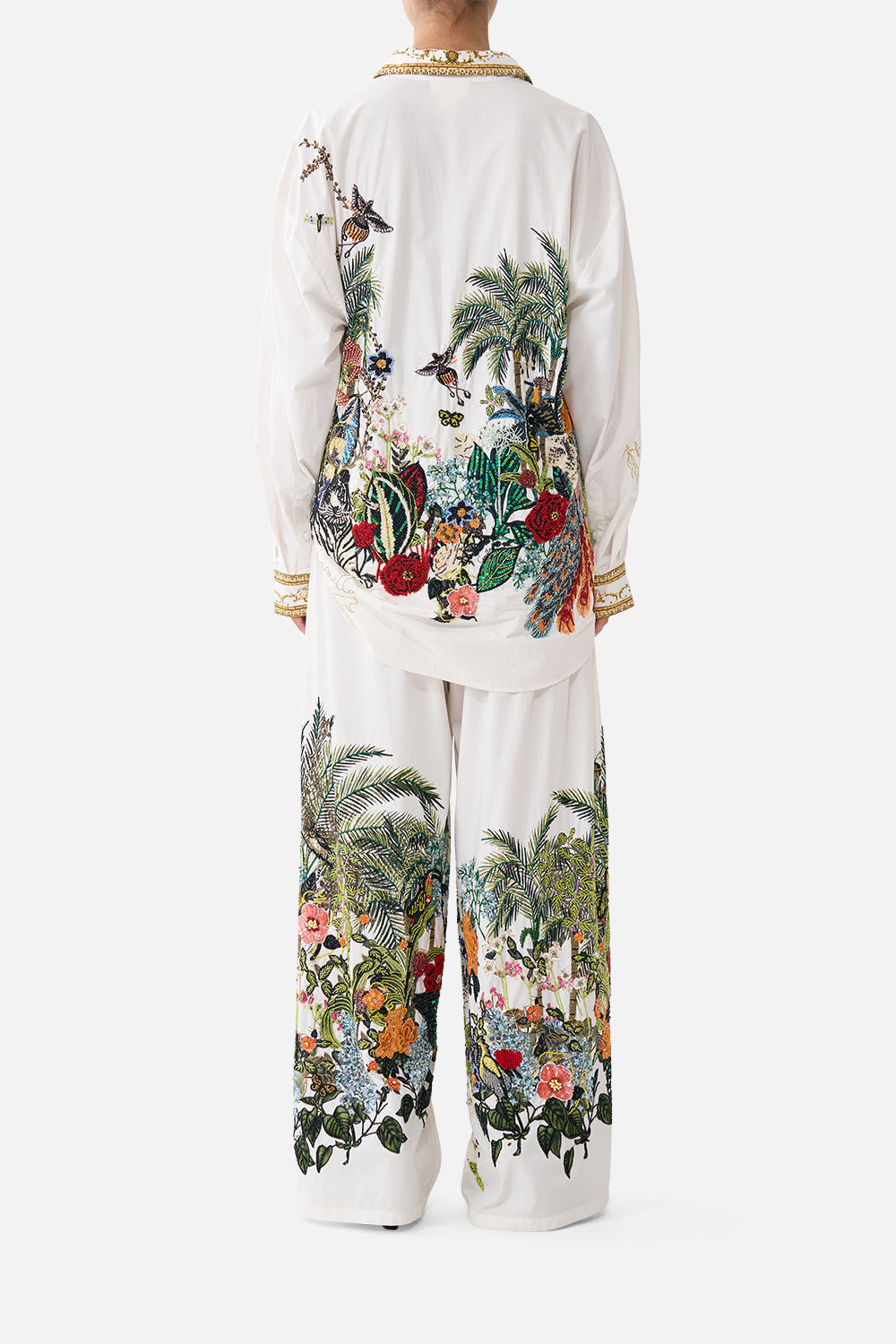 The CAMILLA Wide Leg Trouser With Front Pockets Wanderlust Empire in our Wanderlust Empire print.
