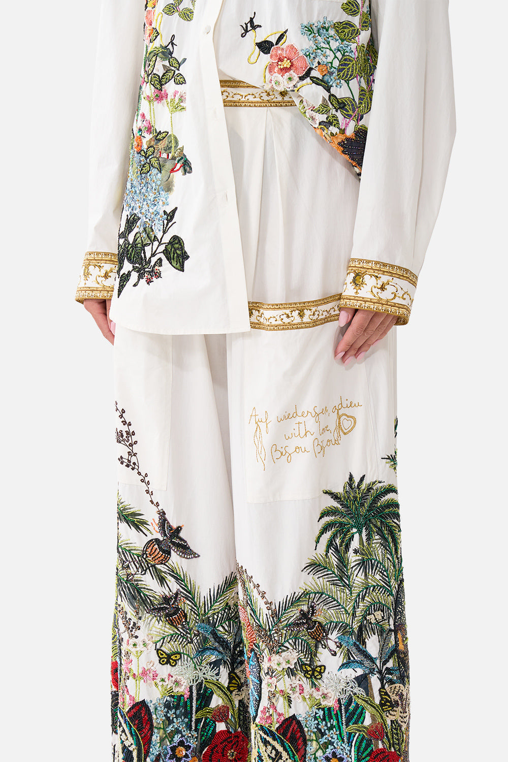 The CAMILLA Wide Leg Trouser With Front Pockets Wanderlust Empire in our Wanderlust Empire print.