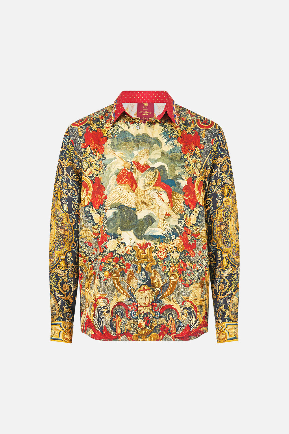 The CAMILLA RAGLAN SLEEVE FLARED KAFTAN THE PORCELAIN PARLOUR in our  print.