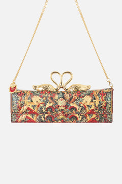 The CAMILLA Baguette Clutch in our Meet Me At The Met print.