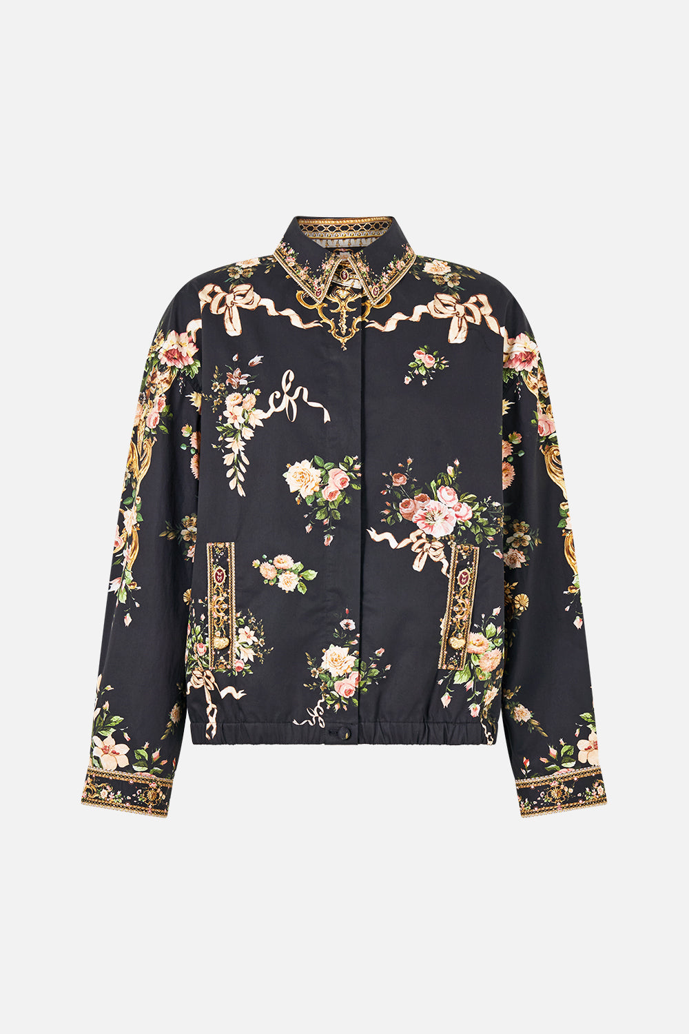 COLLARED JACKET WITH BACK BUTTON DETAIL VERSAILLES OR DIE