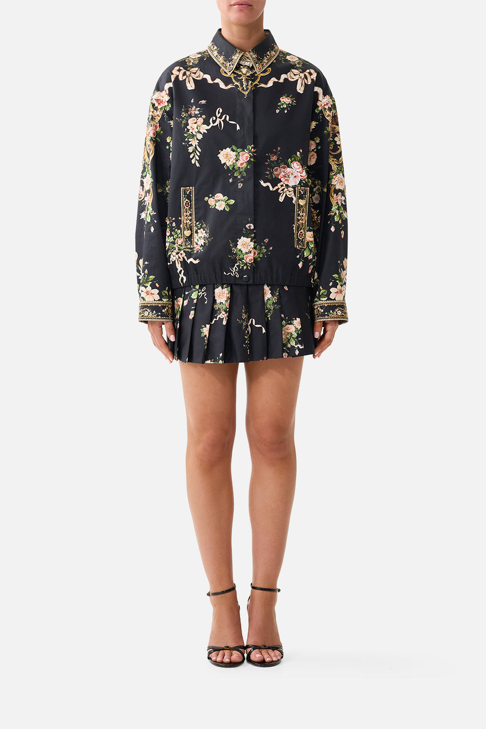 COLLARED JACKET WITH BACK BUTTON DETAIL VERSAILLES OR DIE