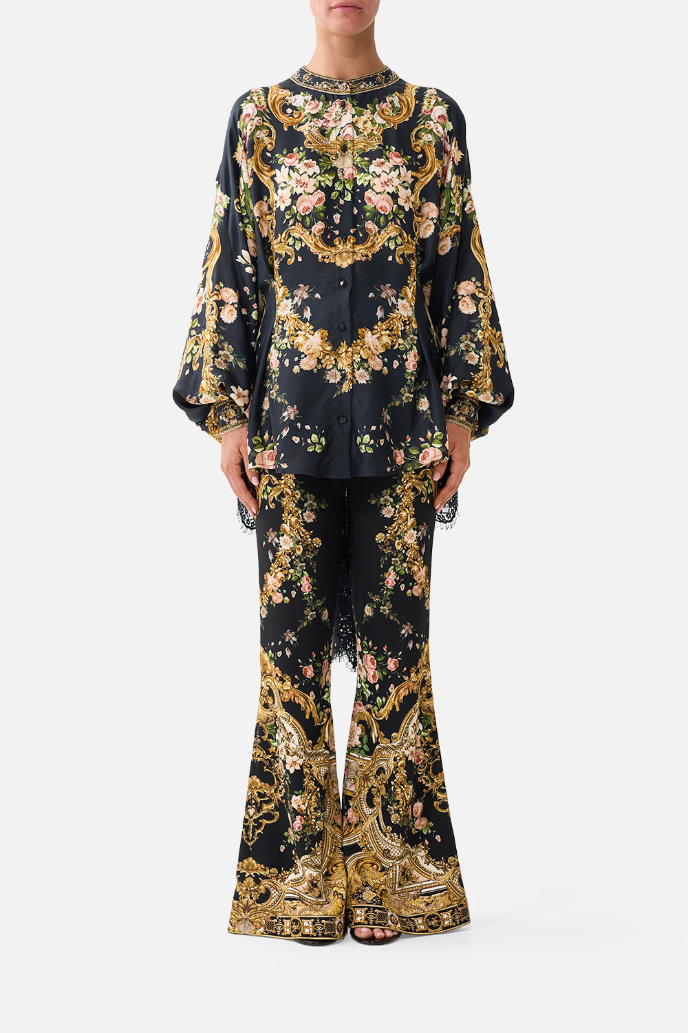 CORSET HIGH WAISTED FLARE TROUSER VERSAILLES OR DIE