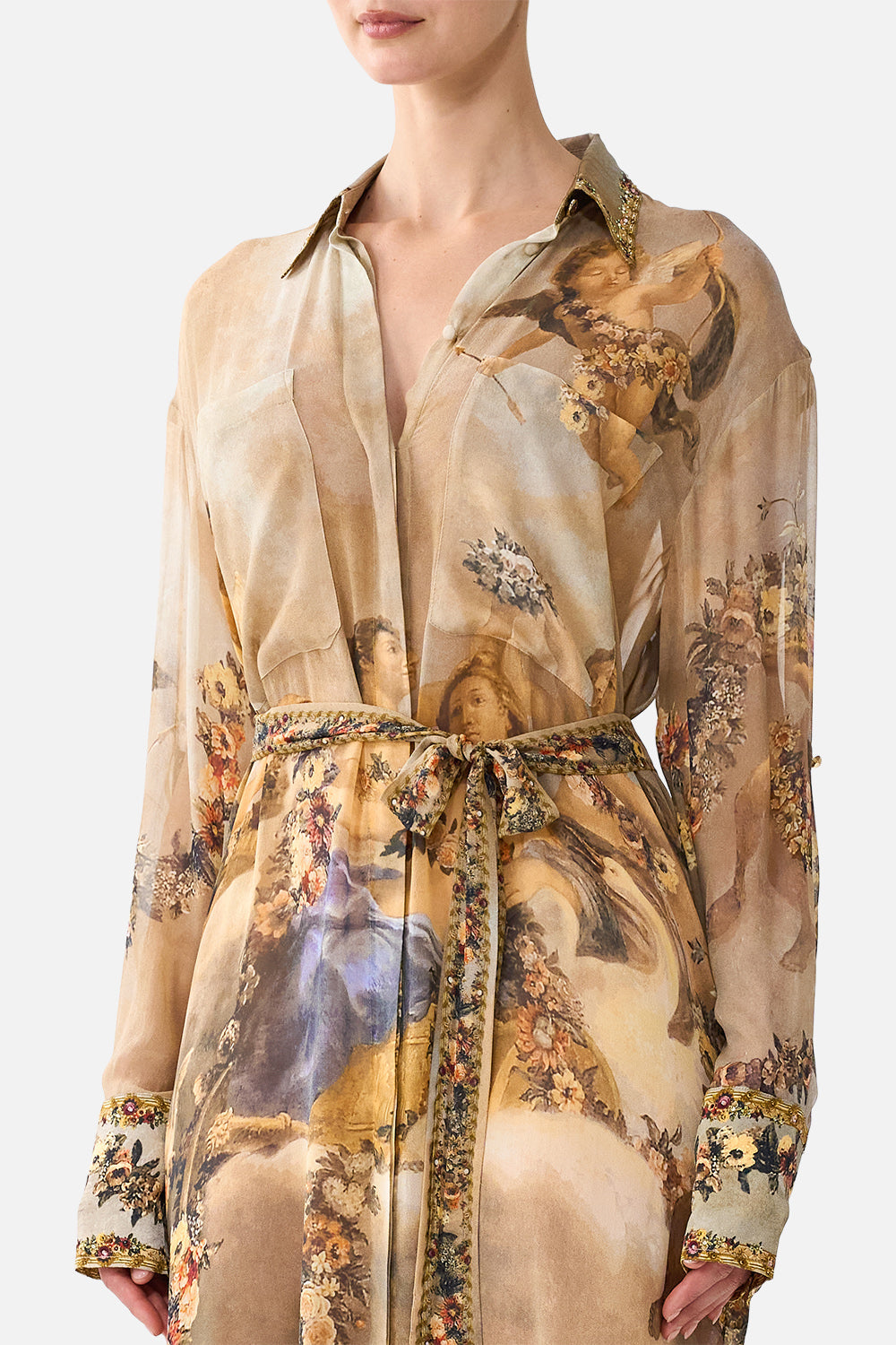 BUTTON FRONT LONG DRESS QUEEN OF BOHEMIA