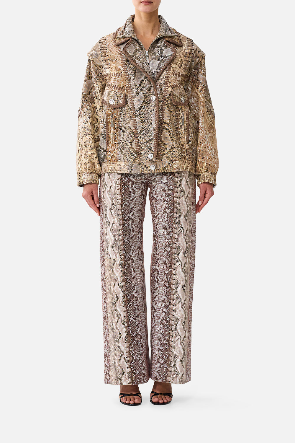 DOUBLE COLLARED OVERSIZED LEATHER JACKET ANIMALIA HEIRLOOMS