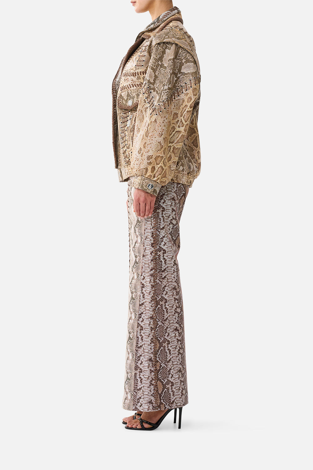 DOUBLE COLLARED OVERSIZED LEATHER JACKET ANIMALIA HEIRLOOMS