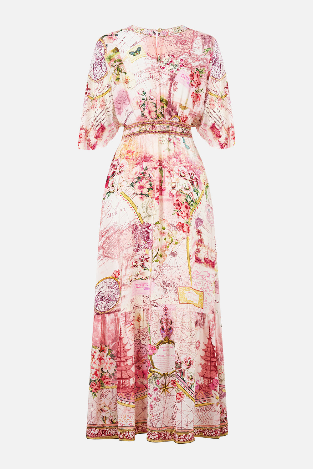 WAISTED DRESS WITH HEM RUFFLE JOURNAL DE VOYAGE