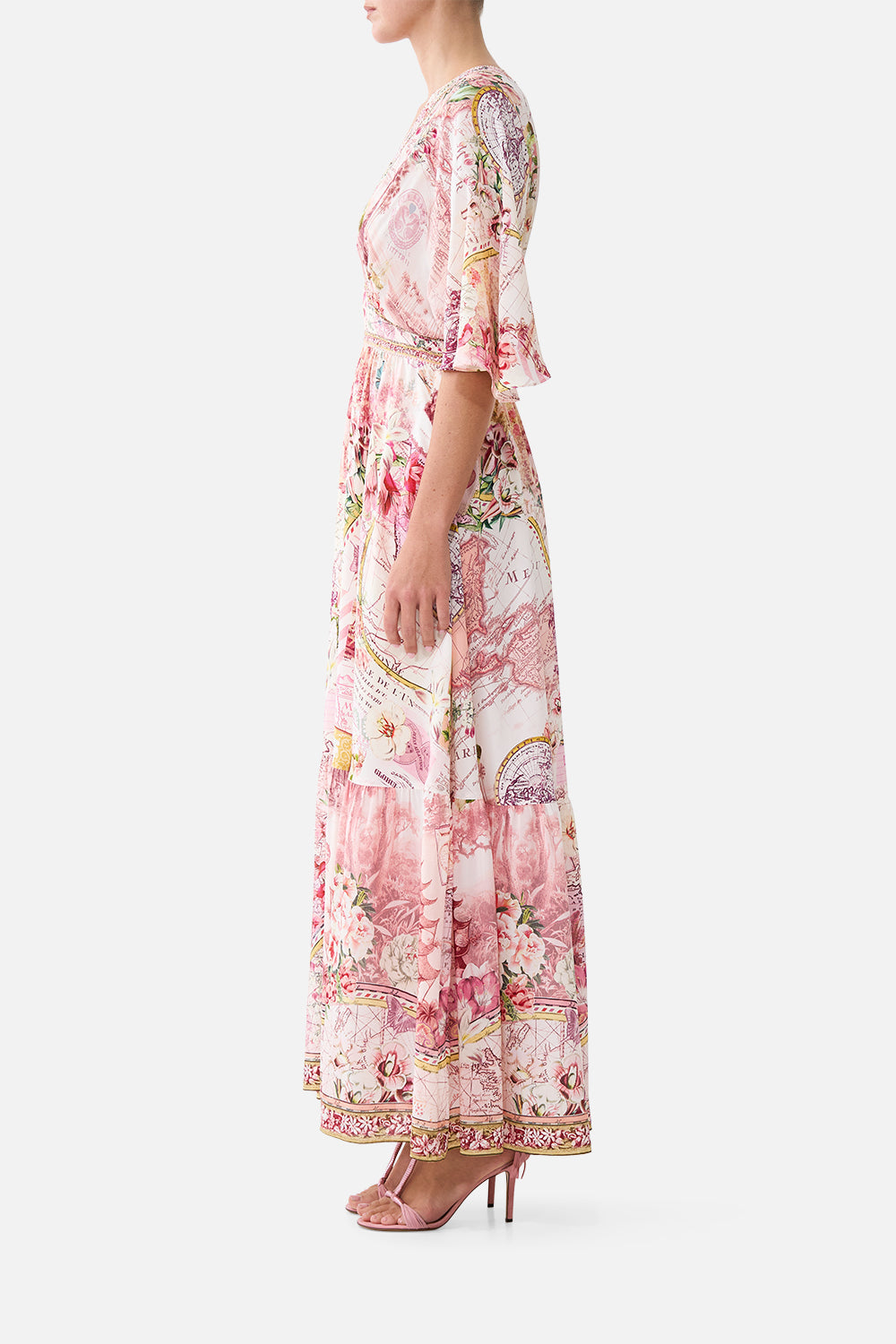 WAISTED DRESS WITH HEM RUFFLE JOURNAL DE VOYAGE