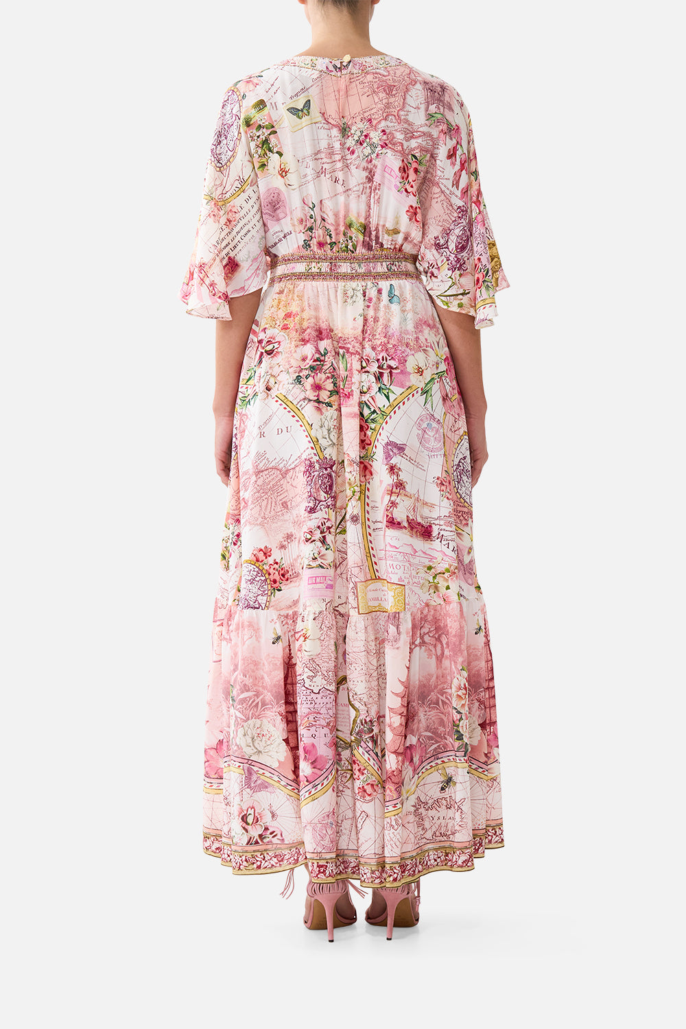 WAISTED DRESS WITH HEM RUFFLE JOURNAL DE VOYAGE