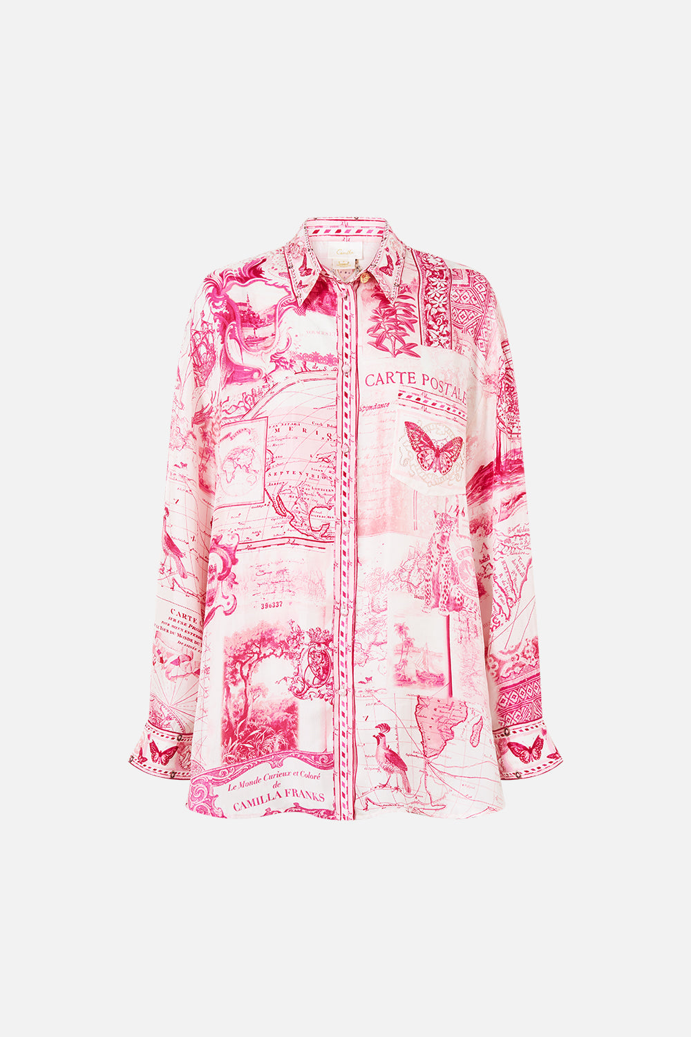 LONG SLEEVE OVERSIZED SHIRT WITH POCKET JOURNAL DE VOYAGE