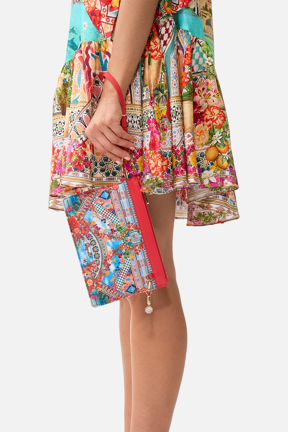 The CAMILLA LONG GODET SLIP DRESS MEET ME AT THE MET in our  print.