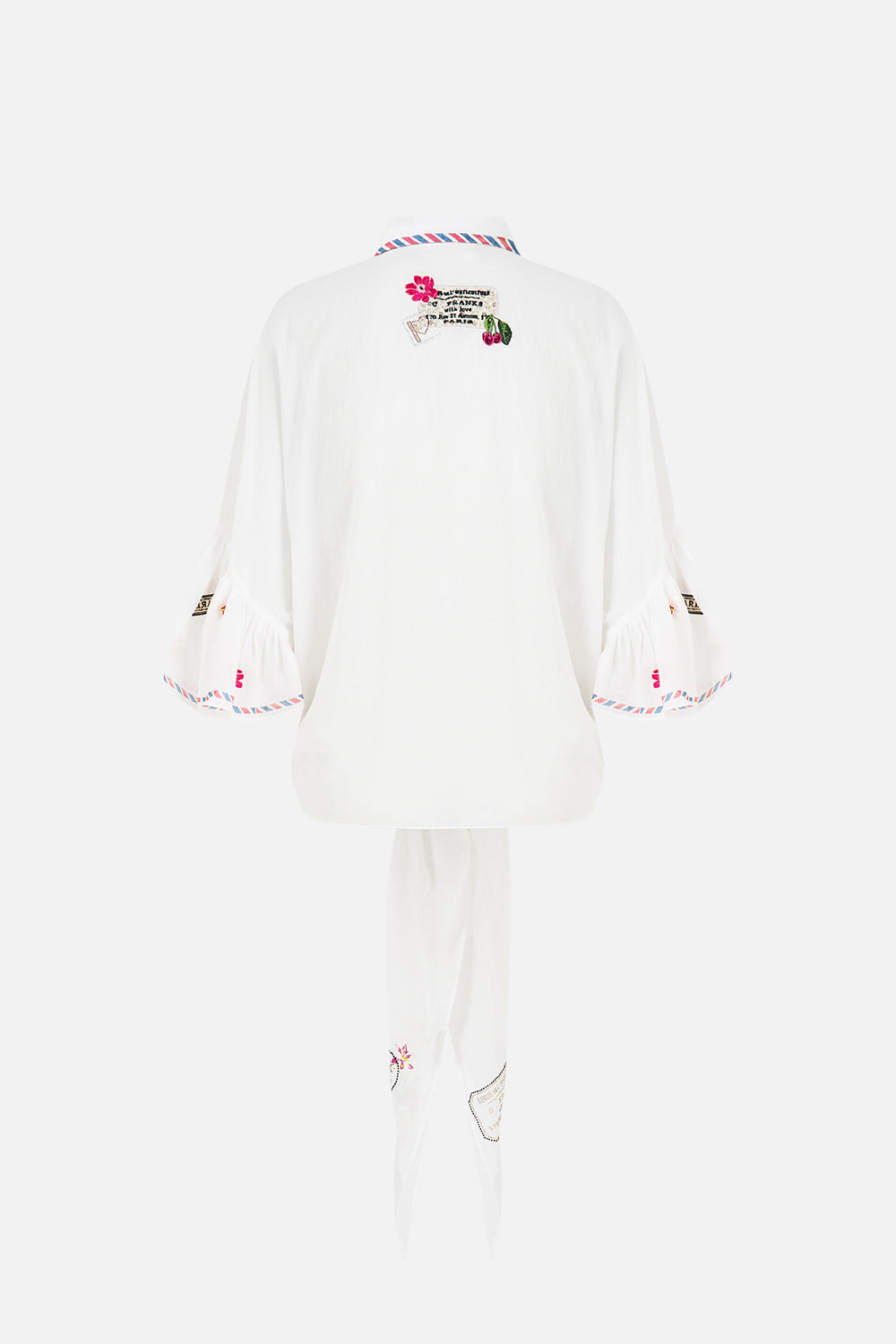 TIE FRONT SHIRT WITH SLEEVE FRILL LA BELLE BOTANIQUE