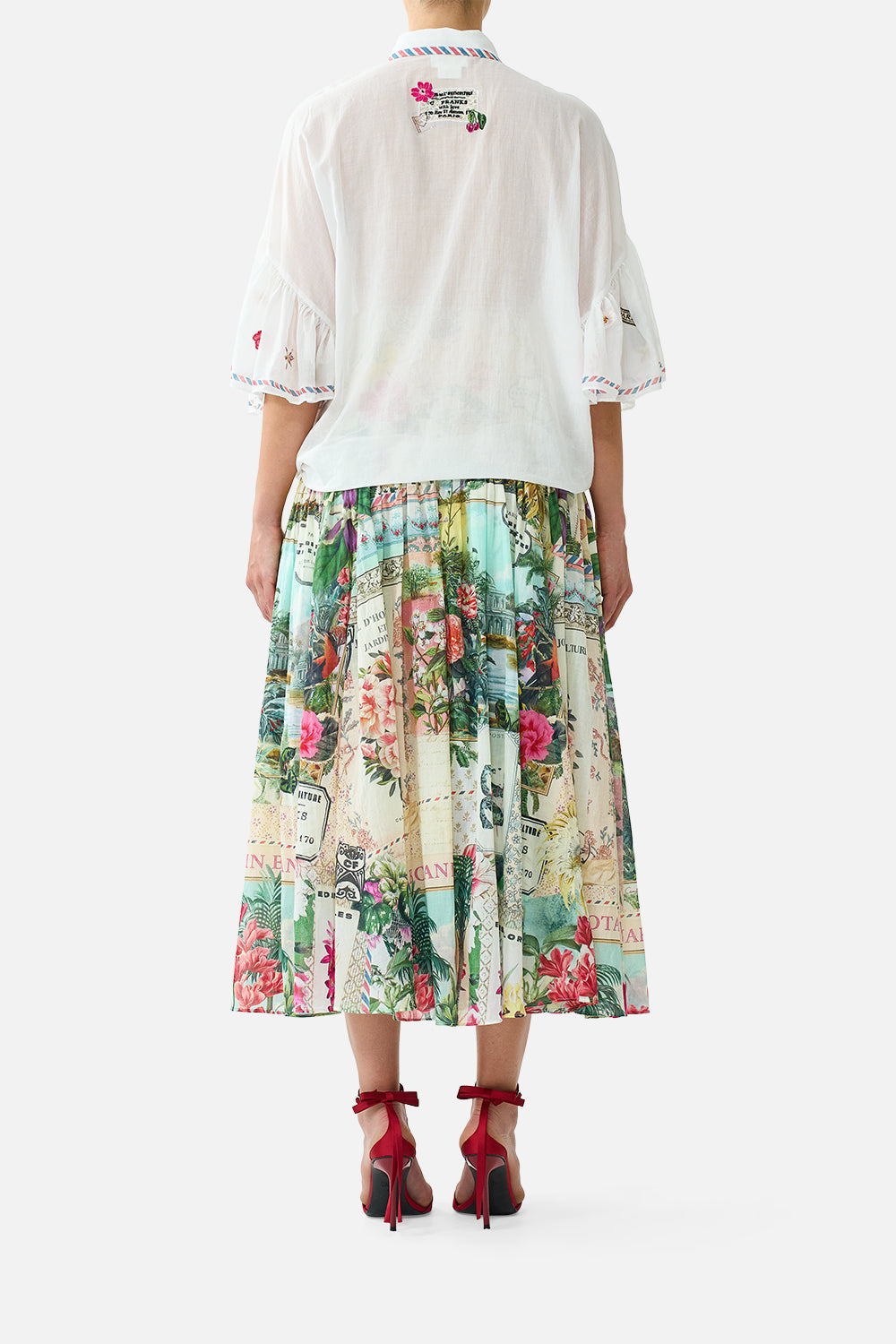 TIE FRONT SHIRT WITH SLEEVE FRILL LA BELLE BOTANIQUE