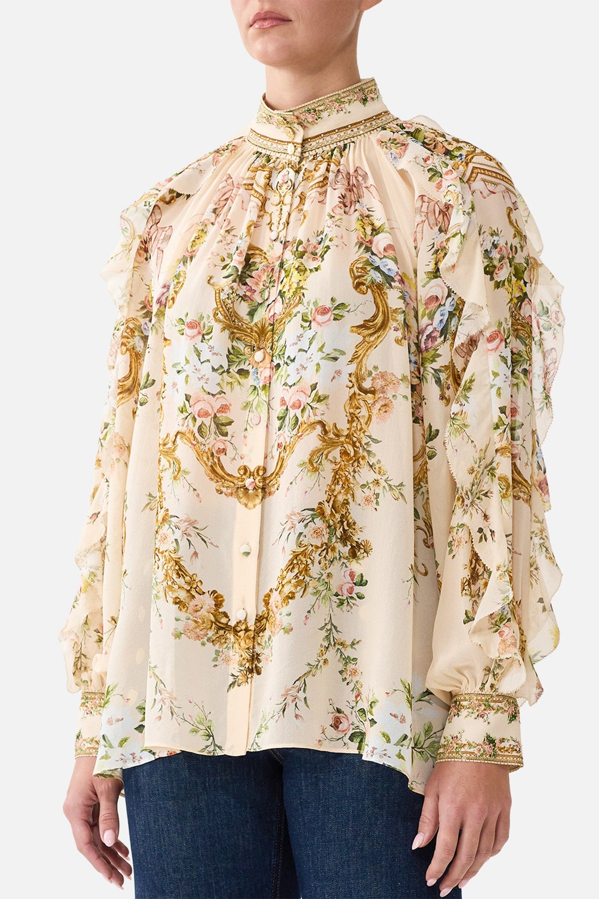 RELAXED BLOUSE WITH FRILL SLEEVE DETAIL A CERTAIN JE NE SAIS QUOI