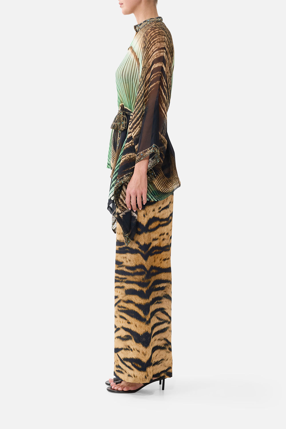 The CAMILLA Lounge Pant in Print A Wink to the Wild. Model View