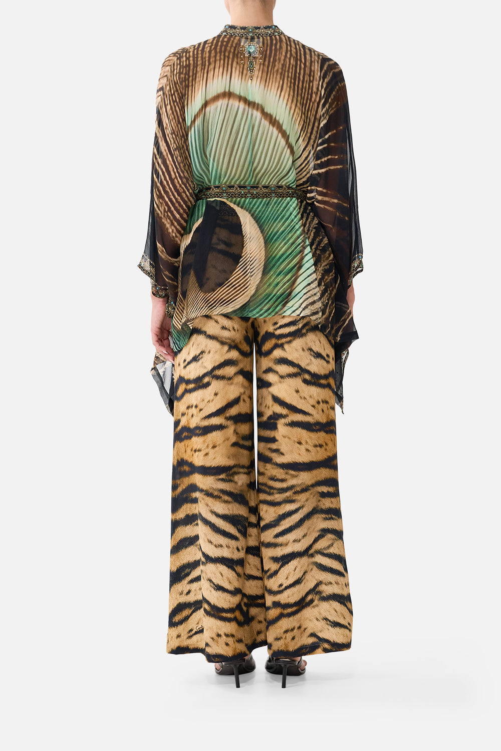 The CAMILLA Lounge Pant in Print A Wink to the Wild. Model View