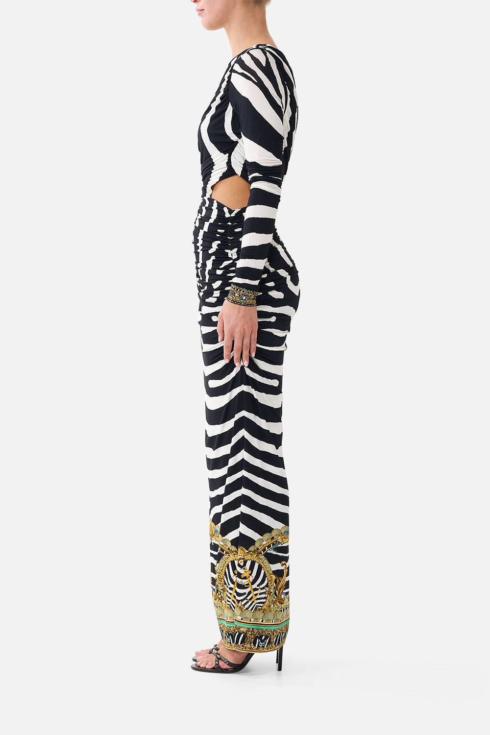 The One Shoulder Jersey Cut Out Dress in print Zig Zag Zoo