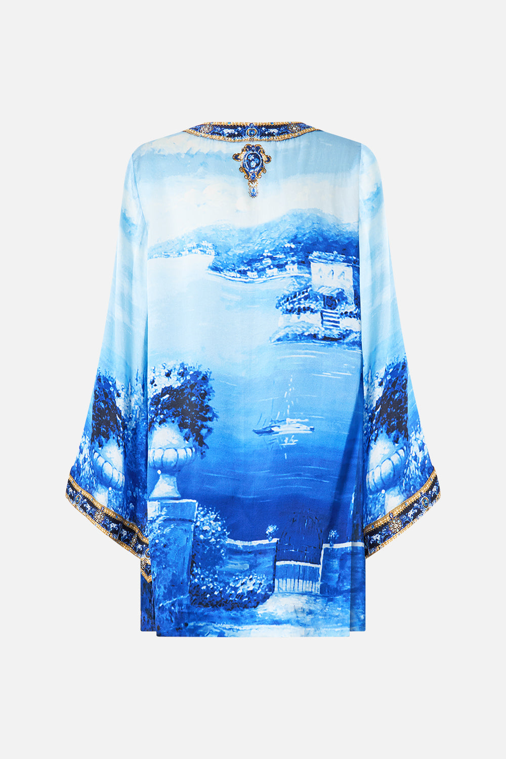 The Sweet Sacre Bleu Deep V Neck Hardware Short Kaftan