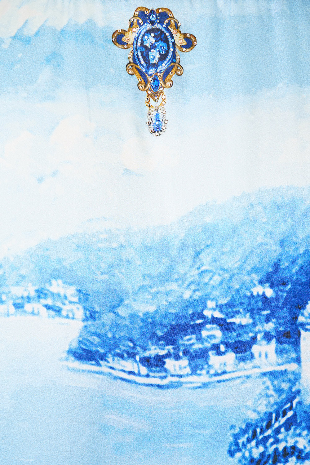 The Sweet Sacre Bleu Deep V Neck Hardware Short Kaftan