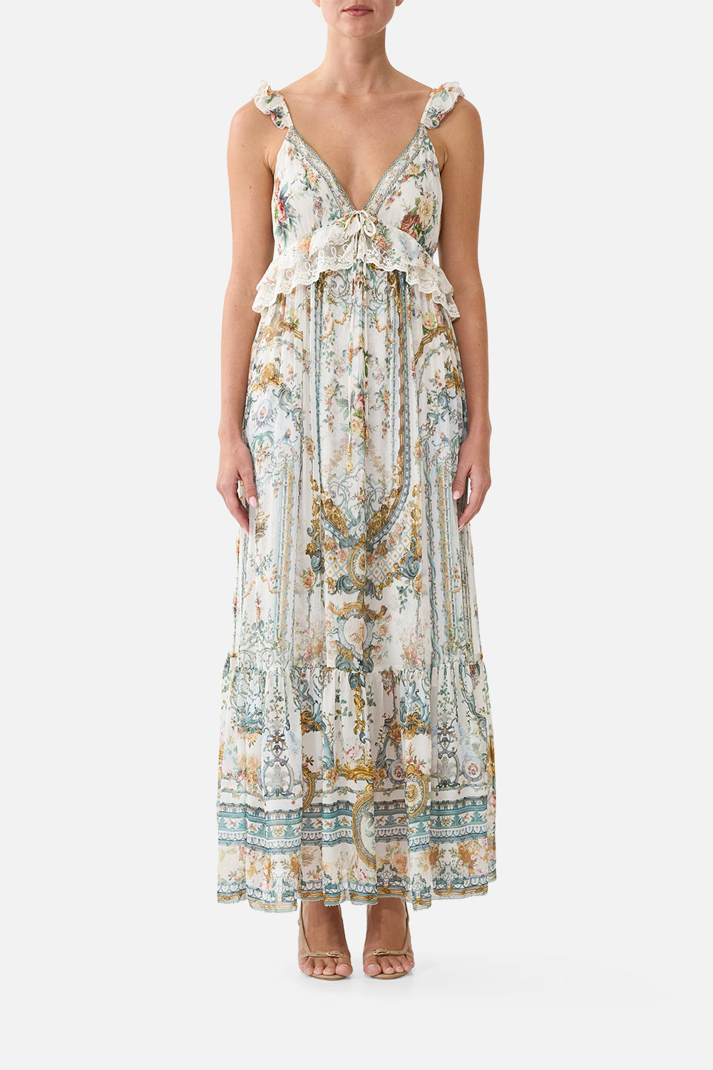 The Ballad Of The Bibliotheque Frill Bralette Long Dress
