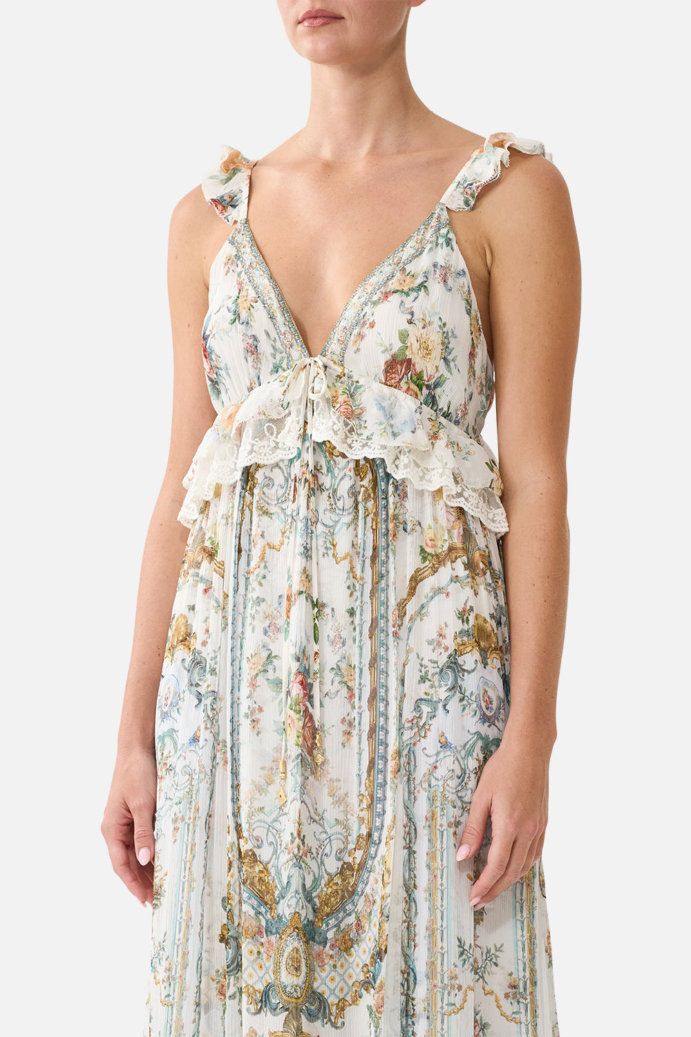 The Ballad Of The Bibliotheque Frill Bralette Long Dress