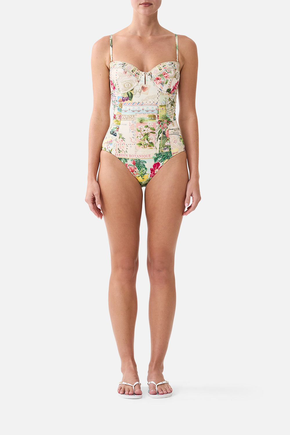 UNDERWIRE CUPPED ONE PIECE W SIDE RUCHING LA BELLE BOTANIQUE