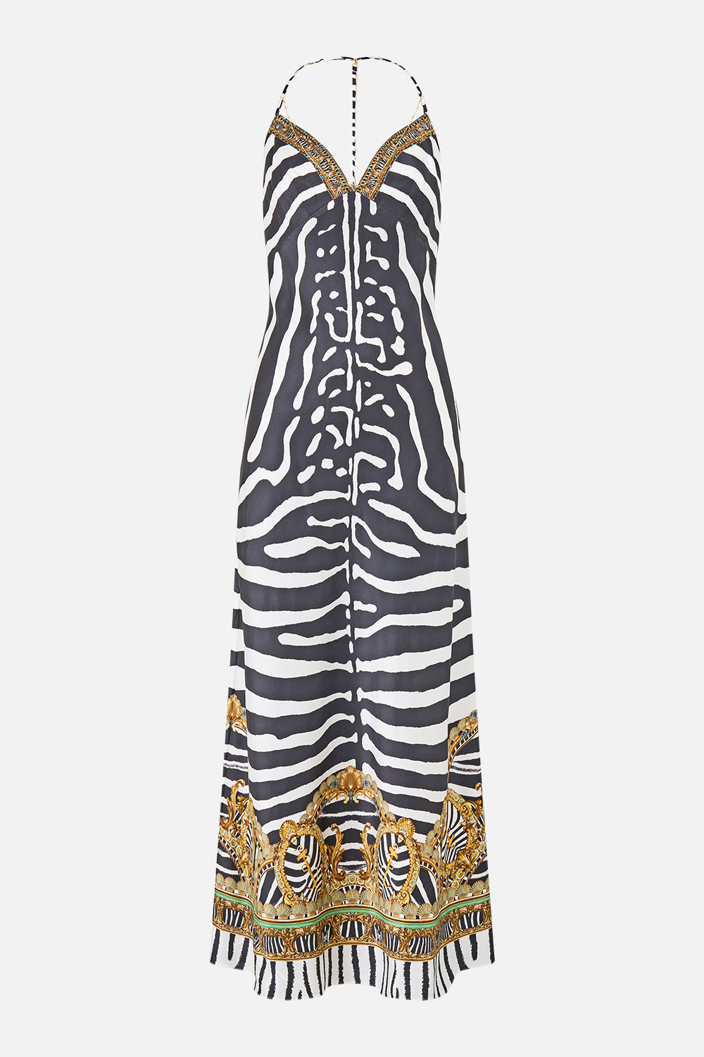 The Chain Detail Slip Dress in print Zig Zag Zoo