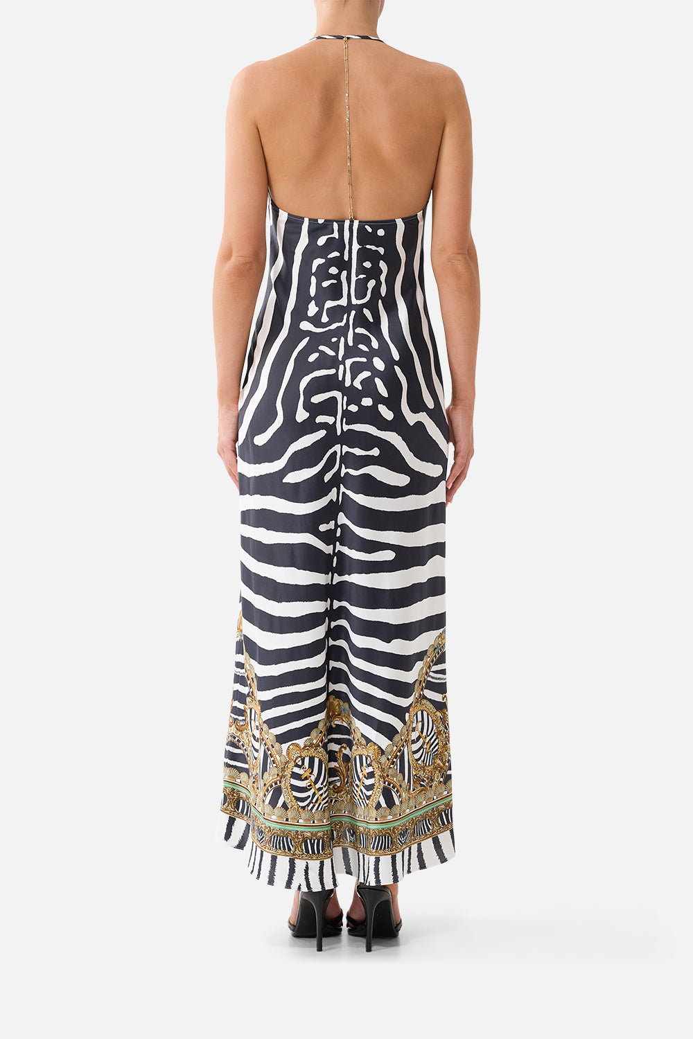 The Chain Detail Slip Dress in print Zig Zag Zoo