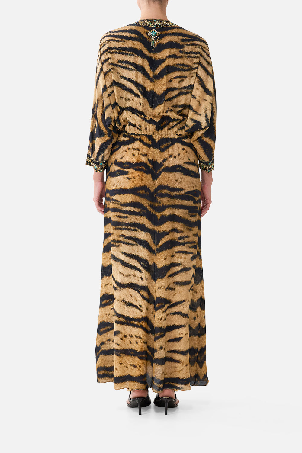 The CAMILLA Twist Front Batwing Dress in Print A Wink to the Wild. Model View